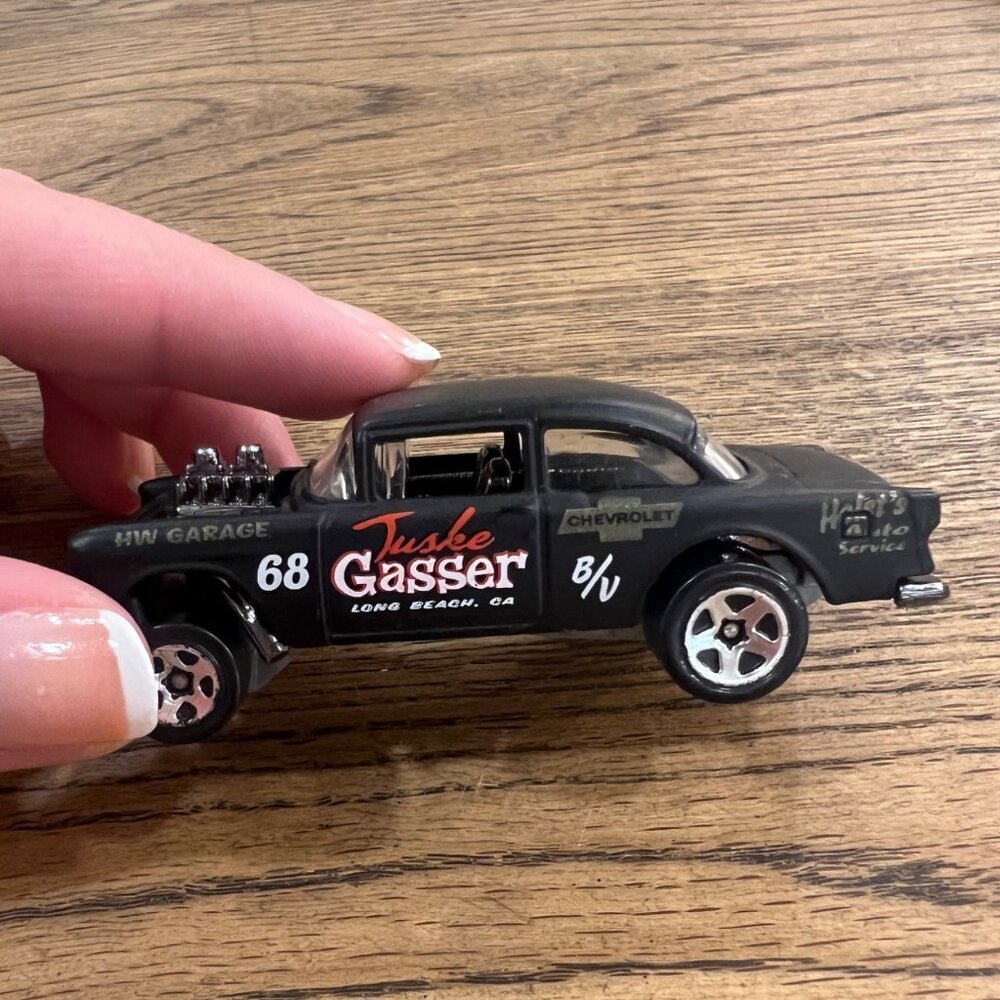 Hot Wheels 1955 Chevy Gasser Black Diecast Model Car Vintage 68 HW Garage Mattel